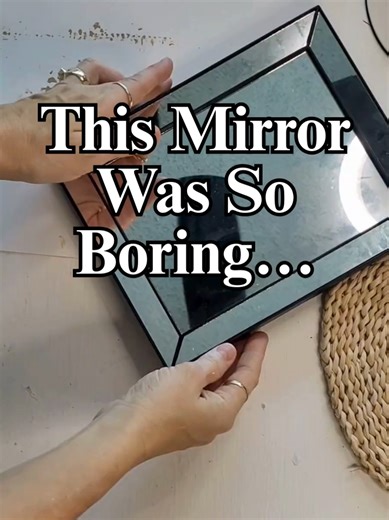 This Dollar Tree mirror glow-up 😍✨ I didn’t think this would work… but WOW. It looks so expensive now 💛 Full tutorial on YouTube 🎥 Comment MIRROR for the link 👇 #dollartreediy #budgetdecor #homeglowup #diyhomedecor #fauxcane