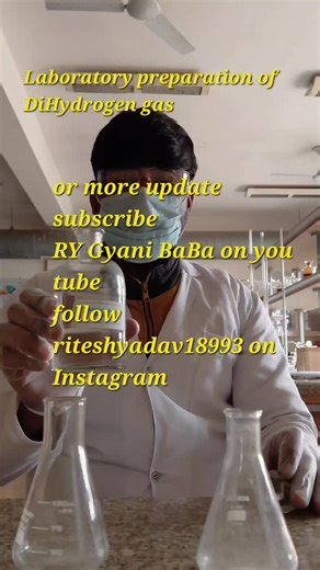 Ritesh Yadav on Instagram: "Dihydrogen gas / Zinc and dil.H2SO4/POP sound"