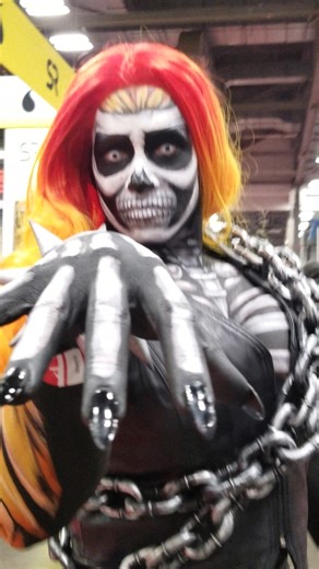 16K views · 27 reactions | Ghost Rider cosplay transformation with makeup. This look would slay at any Halloween party  | Fine Art, Bodypainting & Airbrush Make-up / bodyart by Lana Chromium | Facebook