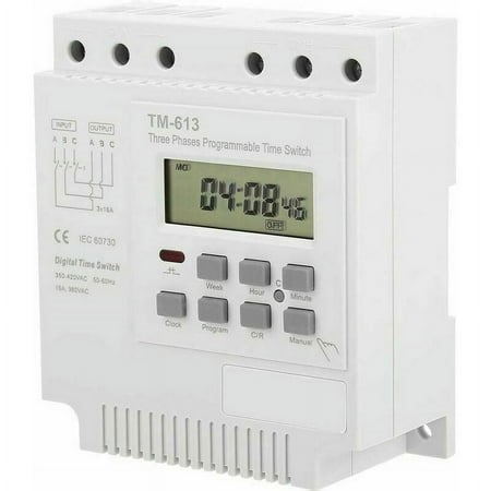 Programmable Three-Phase Control Relay, Digital Weekly Timer Switch for Customizable Scheduling and Memory Function, Din Rail Type Ensures Easy Installation - Walmart.ca