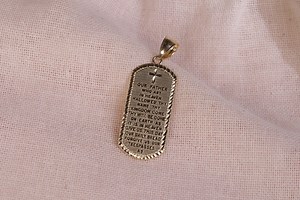 14K Gold Engraved Lord’s Prayer Pendant - Etsy