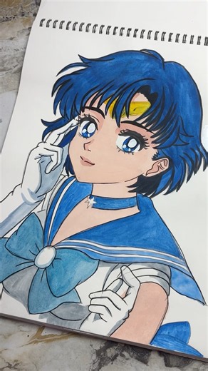 Sailor mercury drawing. #anime #art #drawing #sailormoon.