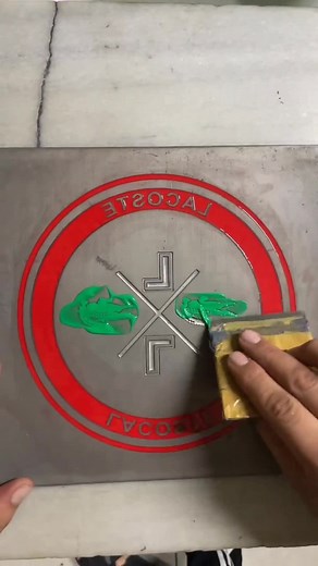 #embossing #label #silicone #heatpressmachine #pvc #lacoste🐊 Silicone custom -made pattern