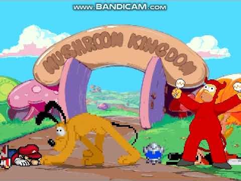 mugen sonic/Mario vs Mickey mouse/homer Simpson 