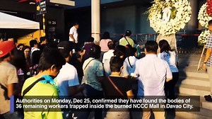 Authorities on Monday confirmed they have found the bodies of 36 remaining workers trapped inside the burned NCCC Mall. Read: http://ebx.sh/2zBbe3O | INQUIRER.net