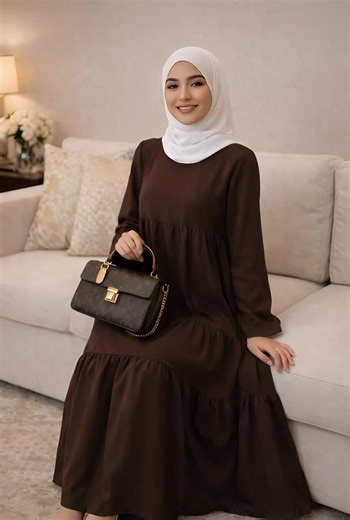 Flared Muslimah Dress: Stylish and Ironless Design