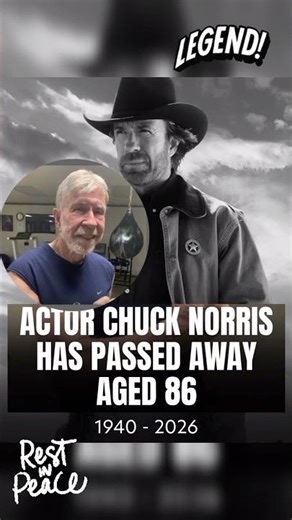 Chuck Norris passes away at 86—martial arts legend and action icon. 🕊️👊 #ChuckNorris #RIP