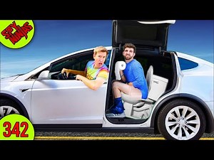 HOMELESS & LIVING in a TESLA for 24 HOURS! - Spy Ninjas #342
