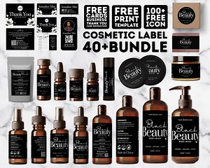Editable Cosmetic Label Templates: DIY Beauty Product Stickers (digital Download) - Etsy