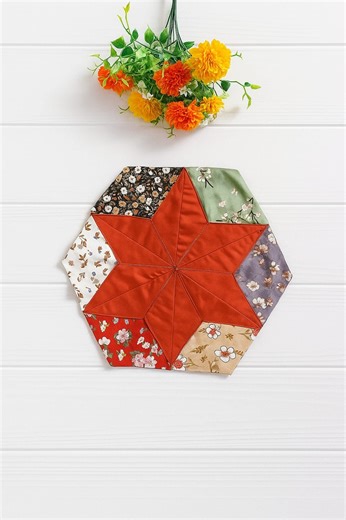 Scrap Fabric Projects,How to Sew Hexagon Table Mat #sewing #quilting #sewingtutorial #quiltpattern | Indah Sewing