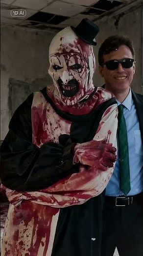 Petite photo souvenir avec Art le clown ( Terrifier ) tu veux un ballon ?? #capcut