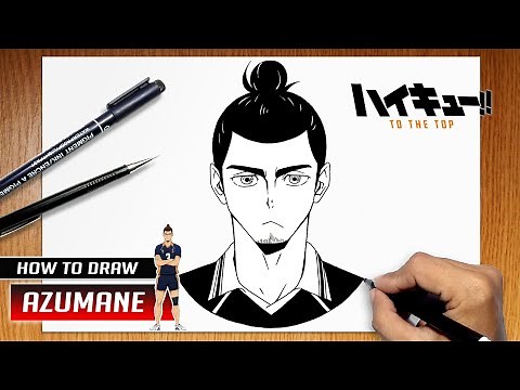 How to draw Asahi Azumane from Haikyuu to the top