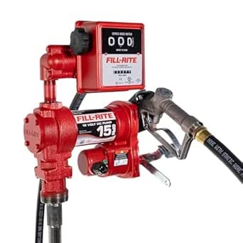 Fill-Rite FR1211HL 12V 15 GPM Fuel Transfer Pump with Standard Mechanical Meter Package, Liters | Gasoline, Diesel, Kerosene, Ethanol & Methanol Blends & Biodiesel
