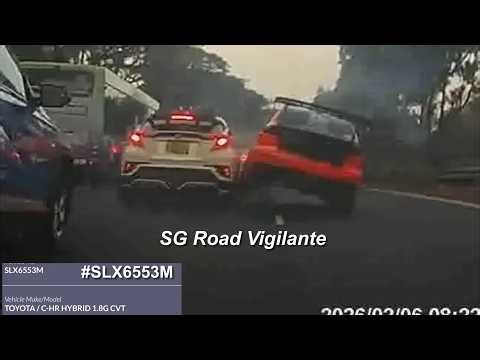 6feb2026 pie phv #SLX6553M toyota chr tailgate ambulance evolancer forced it back to lane 2