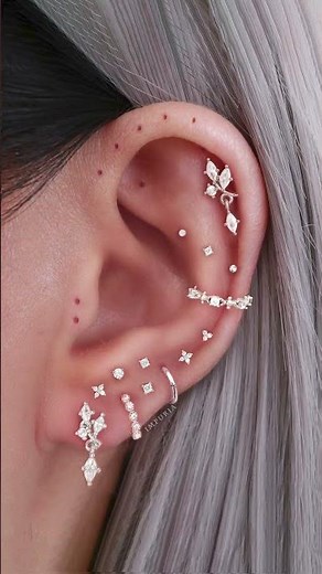 Cute Multiple Ear Piercing Curation Ideas for Women with Silver Cartilage Earrings from Impuria