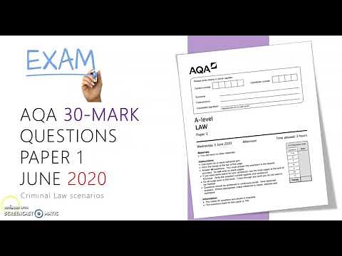 AQA Law Exam - How to answer 30 mark questions