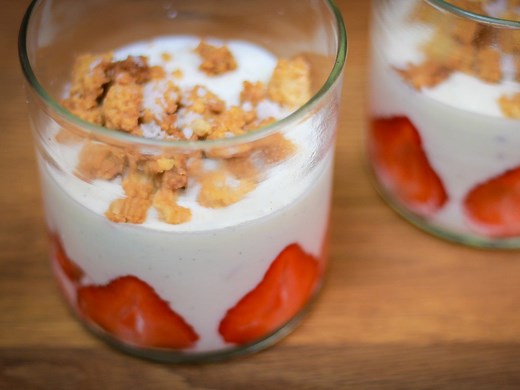 Recette de la mousse légère de fromage blanc et fraises
