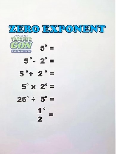 Know how to do Zero Exponent‼️ #mathtrick #basicalgebra #algebra #basicmath #teachergon #math #zeroexponent | Ako si Teacher Gon