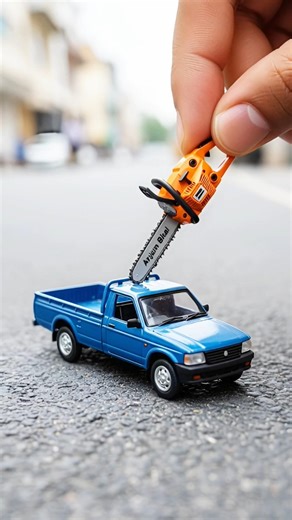 Tiny Chainsaw vs Car – Perfect Straight Cut! #chainsaw #shorts #minichainsaw