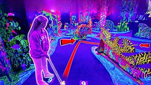 Mind-blowing one of a kind blacklight mini golf course!