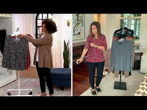 Susan Graver Set of 2 Print and Solid Liquid Knit Tops on QVC