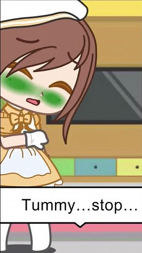 gacha girl gets bad stomach
