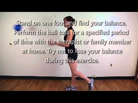 Single Leg Stance with Ball Toss : Balance Exercises