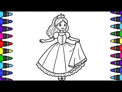 Princess Drawing for Kids 👸 Easy Step by Step Drawing Tutorial |