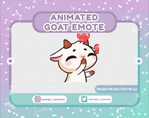 Animated Goat Emote-kiss Emote - Etsy