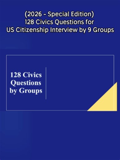 (2026 - Special Edition) 128 Civics Questions #n400 #citizenship #citizenshiptest #citizenshipinterview #immigrationlaw #immigration #uscitizen #fyp