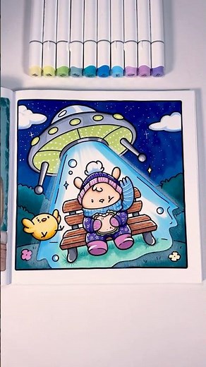 🛸 Alien Abduction | Spooky Moments Coloring Book by Jade Summer