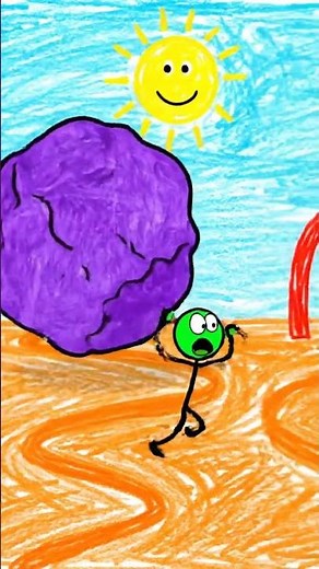 Stickman's EPIC Challenge: Turning a Falling Rock into Shelter! 💪