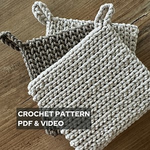 Crochet Square Pot Holder Pattern: Beginner Kitchen Trivet (PDF Pattern) - Etsy