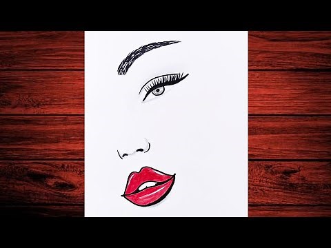 Desen simplu și ușor cu o fată/ Tutoriale desene fete in creion pentru începători pas cu pas