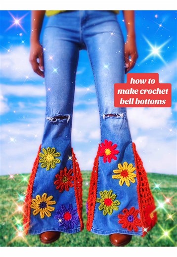Upcycle Crochet Jeans: Stylish Bell Bottoms Tutorial