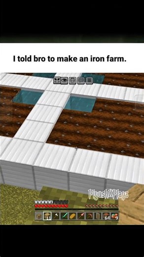 Minecraft Easiest iron farm☠️#teamcrazyy#minecraft#shortsfeed