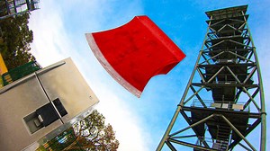 This giant axe blade was scary… then we dropped it from 148 ft