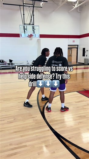 2-on-1 small-sided game working on attacking help-side defense and scoring against a rotating defender. Offense starts with the ball • On-ball defender begins on the offensive player’s hip • Help defender starts under the basket Rule: When the offense drives, the help defender must touch the opposite line of the drive before recovering to help-side defense. • Offense: attack gaps, read the rotation and finish. • Defense: slides over to help the teammate and stop the offensive player from scoring