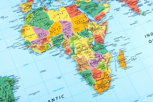 La carte de l'Afrique