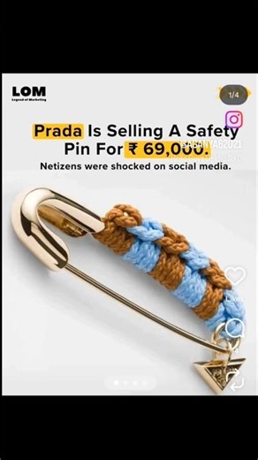 Prada safty pin 📌 69,000 😱 #shortfeed #shortsviral #prada #crochet