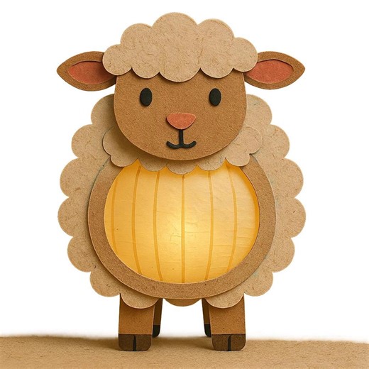 Sheep Lantern Craft Template for Children | PDF SVG DXF Instant Download | With and Without a Cutting Plotter | Cricut / Silhouette Template - Etsy