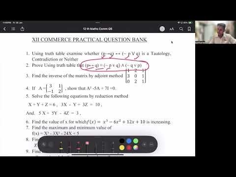 Part 1: 12 Com Maths Practical Question Bank Solutions