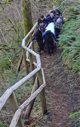 Today Tillamook Fire District and Bay City Fire rescued an injured hiker on the Peninsula Park Trail in Tillamook. You can see the challenges they had to endure on a narrow and slippery trail. Great job Tillamook Fire District and Bay City Fire Department 🎥 Paul, Fire Chief. #Tillamook #Oregon #oregoncoast #rescue #hiker | Oregon Coast Explored