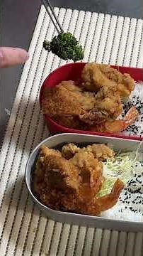 2026 2 27（金）エビフライ＆唐揚げ弁当＃エビフライ＃手付け＃バナメイ海老唐揚げ＃もも肉＃正肉＃ベニズワイ蟹入りコロッケ＃イオン