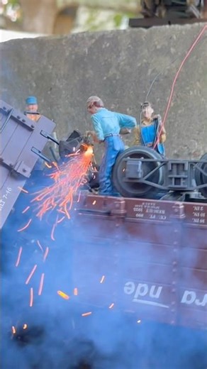 Crews out Cleaning up the Train Crash. #gscale #crash #train #modelrailroad