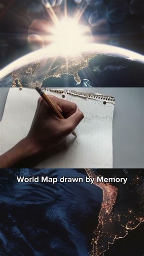 World Map Drawing by Memory #art #geography #edit #map #maps
