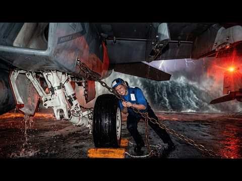 How Aircraft Carriers Survive Extreme Storms Without Losing Billion-Dollar Jets