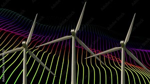 Wind turbines electric energy power production background