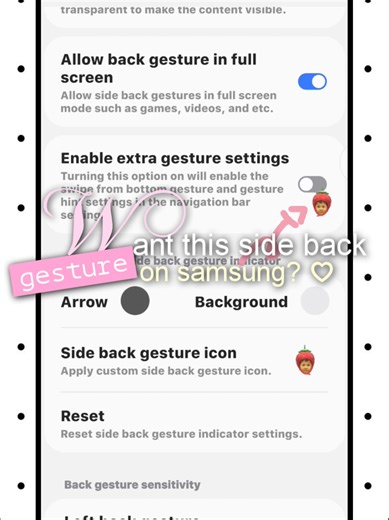 Creating Cute Side Back Gesture Icon on Samsung