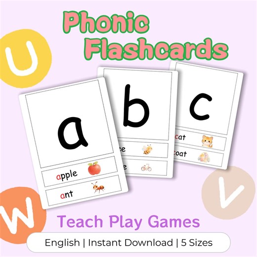 Phonics Flashcards Printable, 69 Phonics Sounds, 5 Sizes, Kindergarten Reading, ESL Materials, Matching & Bingo Games - Etsy